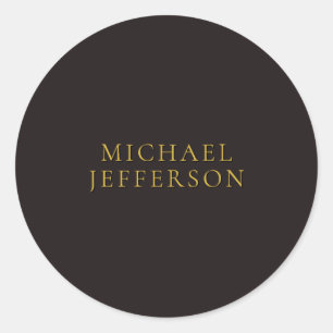 Zoethout Zwarte Goud Minimalistische Eenvoudige Mo Ronde Sticker