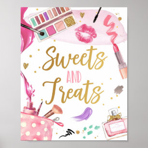 Zoetjes en behandelde spa-party Makeup Glamor Girl Poster
