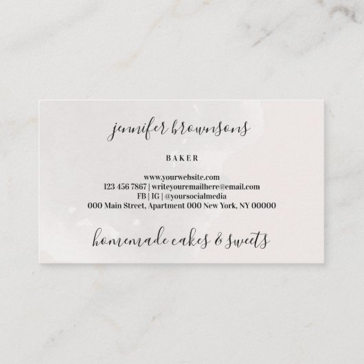 Zoetjes Jar Cute behandelt chocolade Snoep Bakkeri Visitekaartje (Achterkant)