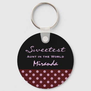 Zoetste BEDRAG in het World Polka Dot Pattern Z60A Sleutelhanger