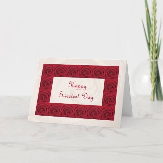 Zoetste dag gedicht Kaart — Rozen (Voorkant)