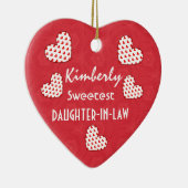 Zoetste DOCHTER IN WET Rood hart V09 Keramisch Ornament (Rechts)