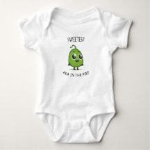 Zoetste erwt in het Baby van de Pod CuteSuit