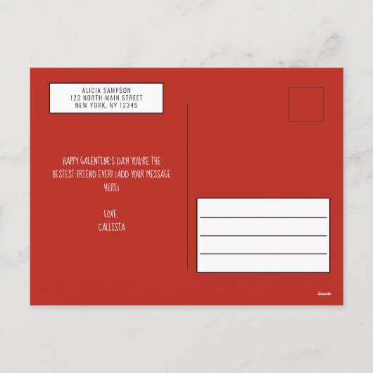 Zoetste Gal Pal Lollipop Galentine's Day Greeting Feestdagenkaart (Achterkant)