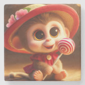 zoettandaap stenen onderzetter (Voorkant)