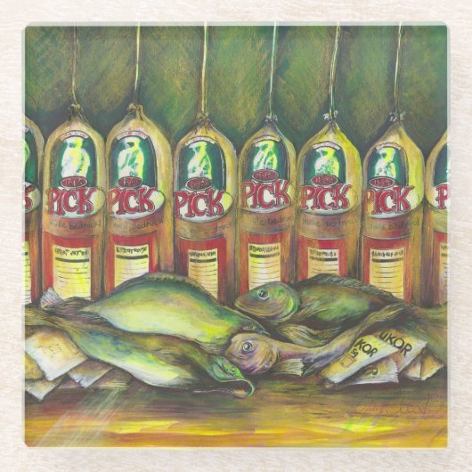 Zoetvlees Glazen Onderzetter (Voorkant)