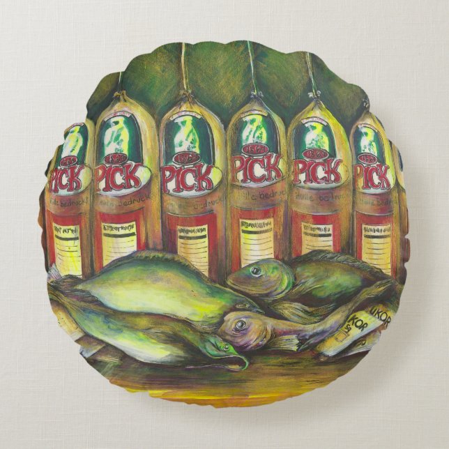 Zoetvlees Rond Kussen (Voorkant)