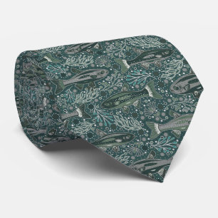 Zoetwater Vis Stijlvol Design Blauwe Brook Forel Stropdas