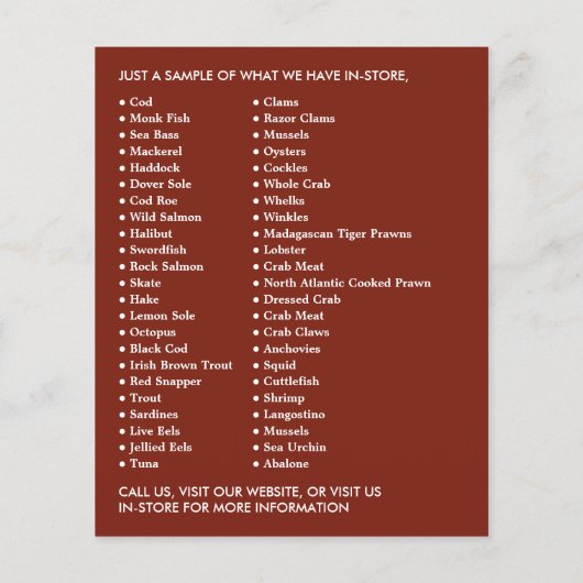 zoetwaterkreeft, visser/vrouw, vismarkt flyer (Achterkant)