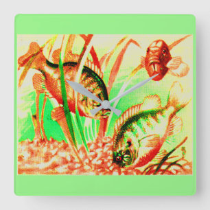 zoetwaterzonnevis vierkante klok