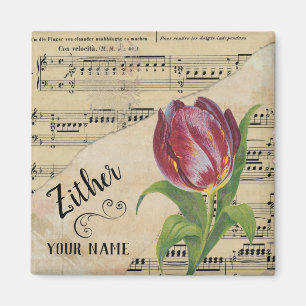 ZOFTulip vel Music Gepersonaliseerd Magneet