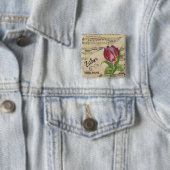 ZOFTulip  vel Music Gepersonaliseerd Vierkante Button 5,1 Cm (In situ)