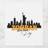 Zohran Mamdani for Mayor NYC Democratic Wijn Etiket (Enkel label)