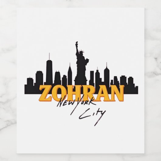 Zohran Mamdani for Mayor NYC Democratic Wijn Etiket (Enkel label)