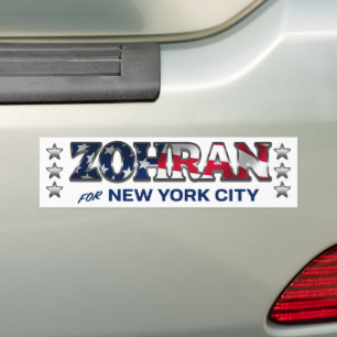 Zohran Mamdani NYC Amerikaanse Vlag 2025 Bumpersticker
