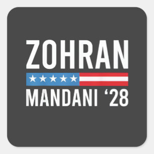 Zohran Mamdani NYC burgemeesterskandidaat VS-vlag Vierkante Sticker