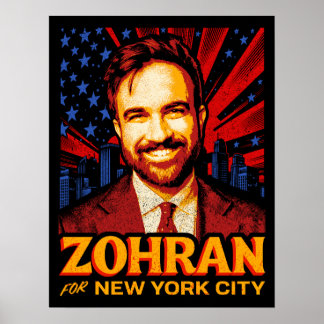 Zohran Mamdani voor burgemeester van New York verk Poster