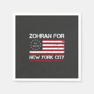 Zohran Mamdani voor burgemeester van NYC met vlag  Servet