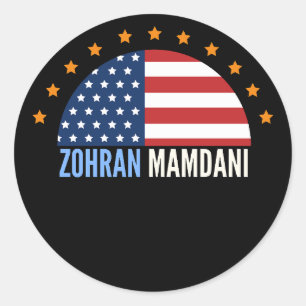 Zohran Mamdani voor NYC– Amerikaanse Politiek Ronde Sticker
