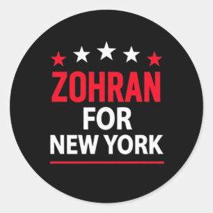 Zohran voor New York – Stoutmoedige Politieke Steu Ronde Sticker