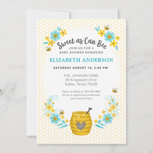 Zoiets als Can Bee Baby Boy Shower Invitation Kaart (Voorkant)