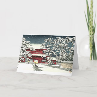 "Zojoji in Snow" door Kawase Hasui 川 巴 水 Feestdagen Kaart