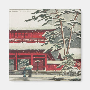 Zojoji Tempel Hasui Kawase shin hanga landschapsku Magneet