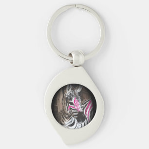 Zola de Zebra metalen sleutelhanger