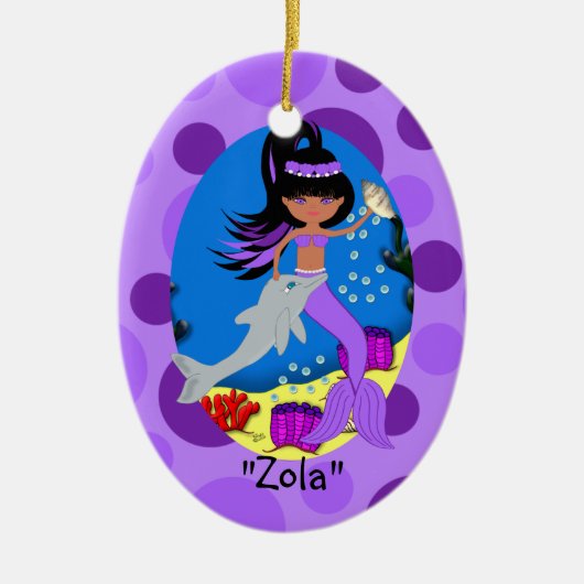 Zola Paarse Mermaid Ornament (Voorkant)