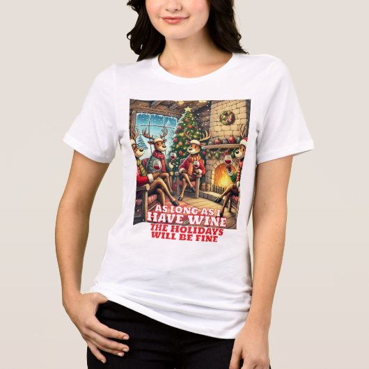 Zolang ik maar wijnrendieren heb Tri-Blend shirt (Voorkant)