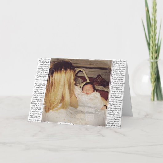 Zolang ik mijn baby leef, ben jij het bedankkaart (Voorkant)