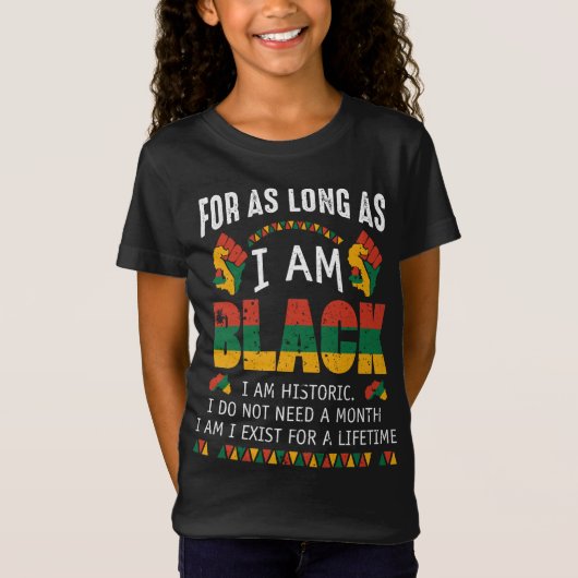 Zolang ik zwart ben, ben ik historische retro t-shirt (Voorkant)