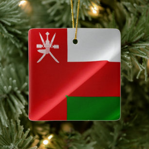 zOM002 die Omani FLAG van Oman zwaait, Keramisch Ornament