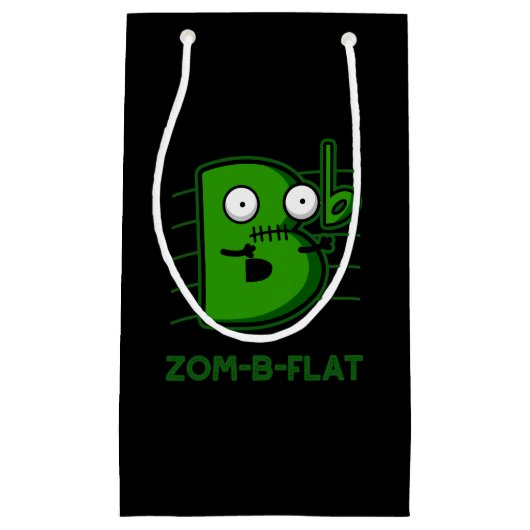 Zom-B-Flat Funny Zombie Music Pun Dark BG Klein Cadeauzakje (Voorkant)