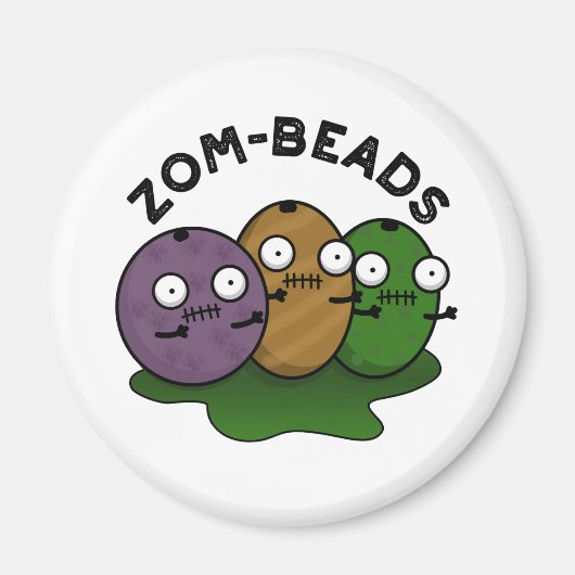 Zom-beads Funny Halloween Zombie Beads Pun Magneet (Voorkant)