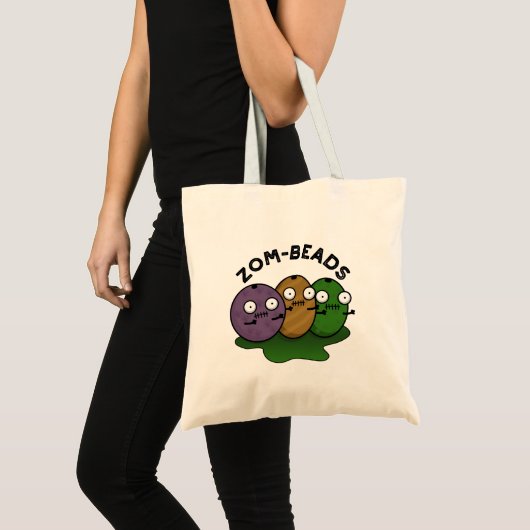Zom-beads Funny Halloween Zombie Beads Pun Tote Bag (Voorkant (product))