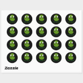 Zom-bean Grappige Halloween Zombie Bean Pun Dark B Ronde Sticker (Vel)