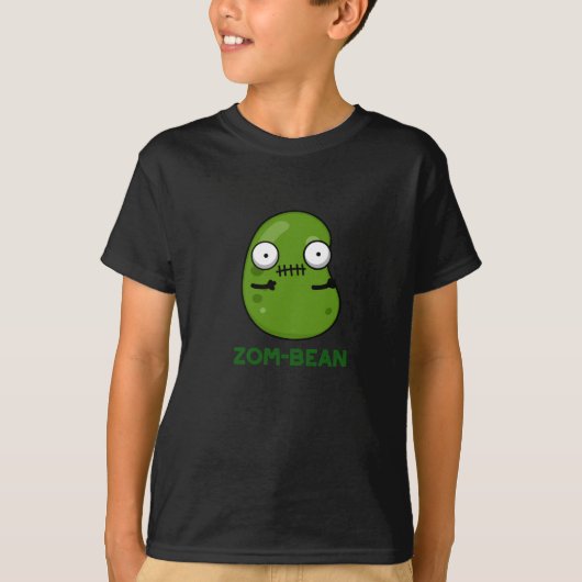 Zom-bean Grappige Halloween Zombie Bean Pun Dark B T-shirt (Voorkant)