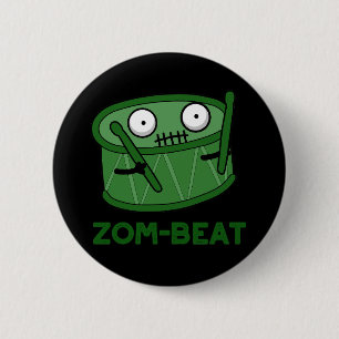 Zom-beat Grappige Halloween Zombie Drum Pun Dark B Ronde Button 5,7 Cm