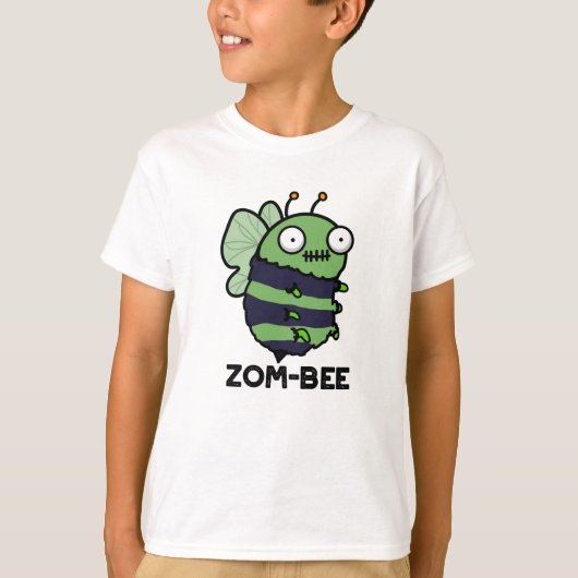 Zom-bee Funny Halloween Zombie Bee Pun T-shirt (Voorkant)
