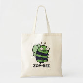 Zom-bee Funny Halloween Zombie Bee Pun Tote Bag (Voorkant)