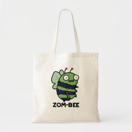 Zom-bee Funny Halloween Zombie Bee Pun Tote Bag (Voorkant)