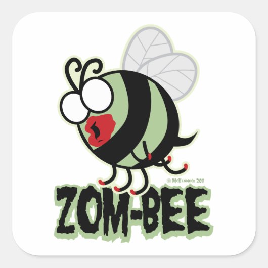 Zom-Bee Vierkante Sticker (Voorkant)