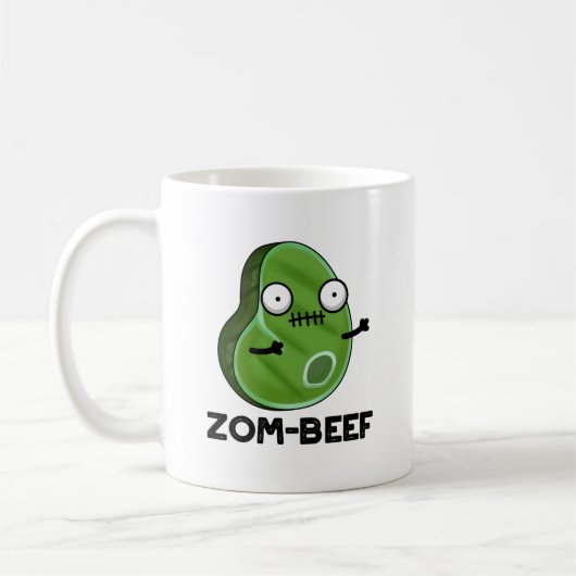 Zom-beef Funny Halloween Zombie Meat Pun Koffiemok (Links)