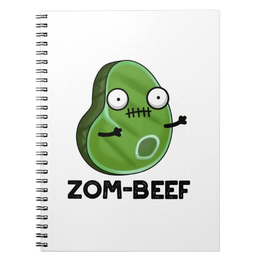 Zom-beef Funny Halloween Zombie Meat Pun Notitieboek (Voorkant)