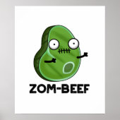 Zom-beef Funny Halloween Zombie Meat Pun Poster (Voorkant)