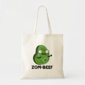 Zom-beef Funny Halloween Zombie Meat Pun Tote Bag (Voorkant)