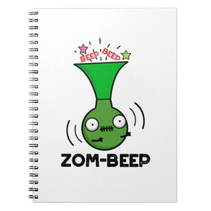 Zom-beep Funny Halloween Zombie Honker Pun Notitieboek