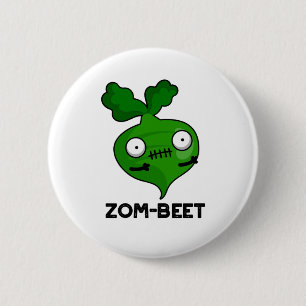 Zom-beet Funny Halloween Zombie Beet Pun Ronde Button 5,7 Cm