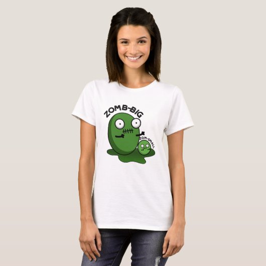 Zom-big Zom-small Funny Halloween Zombie Pun T-shirt (Voorkant volledig)